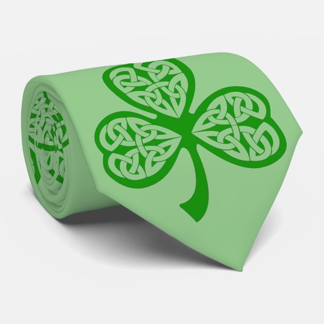 Trinity Knot Kleeblatt St. Patrick's Day Krawatte (Gerollt)