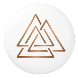 Trinity Knot - Minimalist Bronze Line Art Keramikknauf