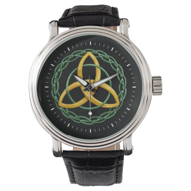 Trinity Knot Triquetra Celtic Symbol Armbanduhr (Vorderseite)