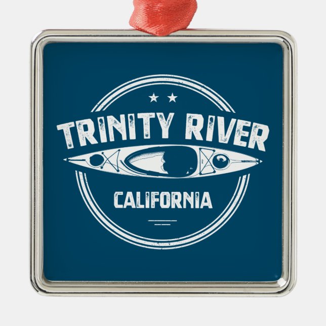 Trinity River California Kayaking Ornament Aus Metall (Vorne)