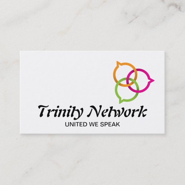 Trinity Speech Bubble-Logo Visitenkarte (Vorderseite)