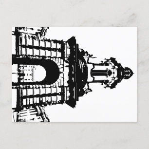Trinity Uni Dublin Campanile, Black and White Postkarte