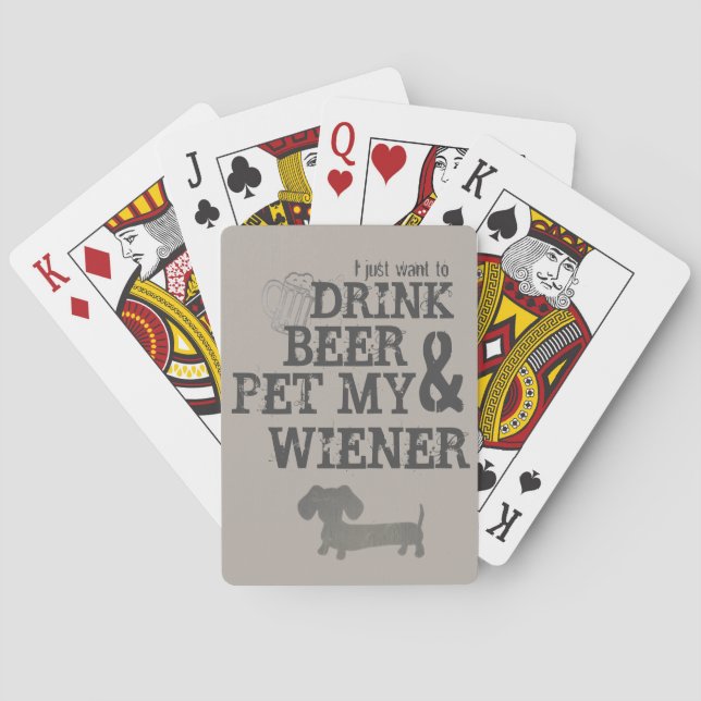 Trink Bier & Haustiere Meine Dackel Bier Dackel Va Spielkarten (Rückseite)