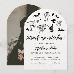 Trink Hexen! Whimsisches Brautparty Foto Einladung
