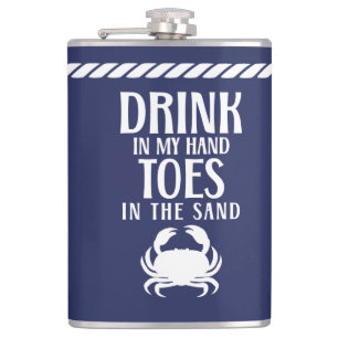 Trink in meiner Hand Zitat Nautilus Strand Sommer Flachmann