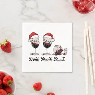 Trink Trank Trunken Weihnachtswein Serviette