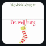 Trinkaufkleber Marker Name Funny Christmas Sprichw Quadratischer Aufkleber<br><div class="desc">*** Kaufen Sie die Matte Finish bei Verwendung dieses Aufklebers für Getränkemarken*** Dieses Design kann in dem Bereich personalisiert sein, der durch den Wechsel des Fotos und/oder Textes zur Verfügung gestellt wird. Sie können auch angepasst werden, indem Sie auf Vorlage personalisieren klicken und dann auf die Schaltfläche klicken, um weitere...</div>