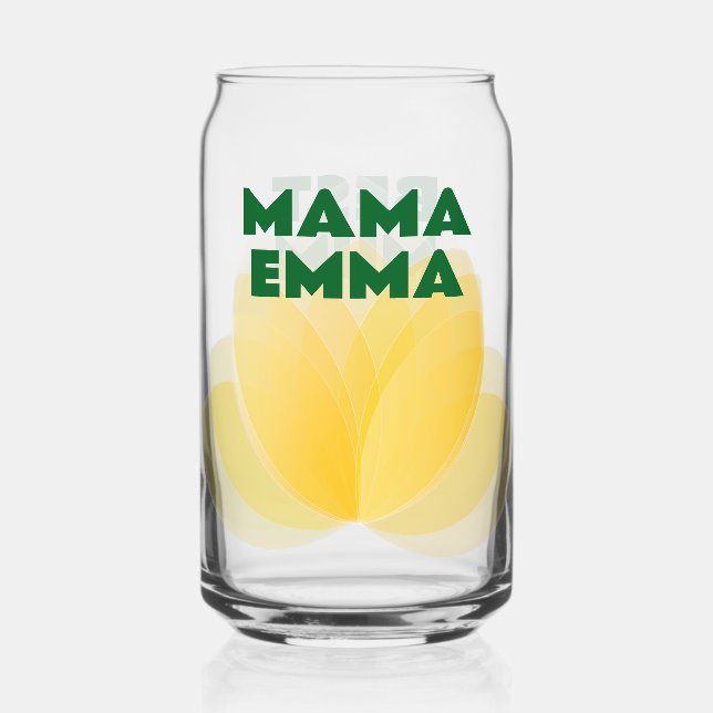 Trinkbehälter der Gelbblüte für die Mama Dosenglas (Vorderseite)