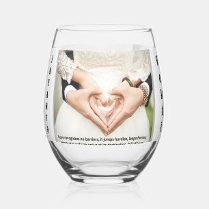 Trinkbehälter Hochzeit Foto mit Name Weinglas Ohne Stiel