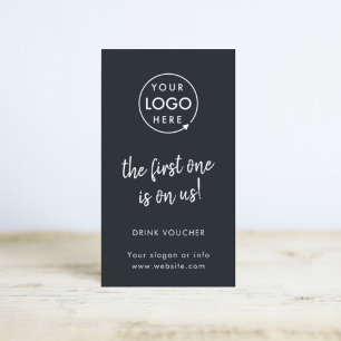 Trinkbeleg   Moderne Black Corporate Event Card Visitenkarte