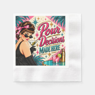 Trinkbeschlüsse werden hier Retro-Cocktail 1950er Serviette