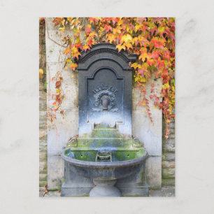 Trinkbrunnen im Herbst, Ungarn Postkarte