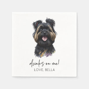 Trinke auf mich! Affenpinscher Dog Wedding Serviette