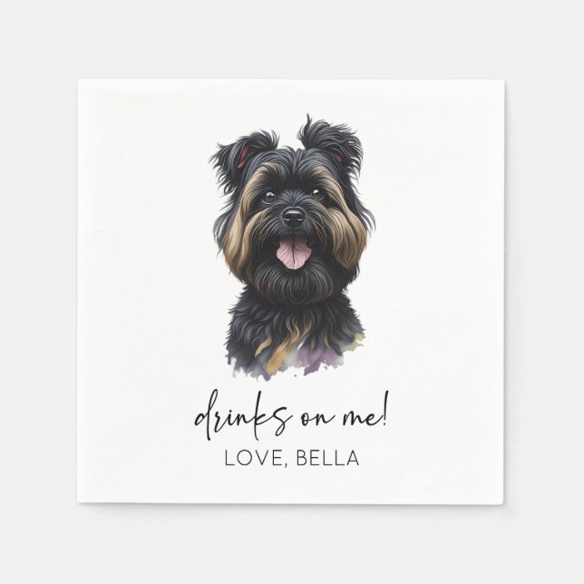Trinke auf mich! Affenpinscher Dog Wedding Serviette (Vorderseite)