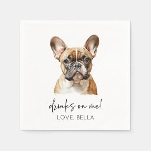 Trinke auf mich! Bulldog-Haustier-Hochzeit Serviette