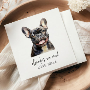 Trinke auf mich! Bulldog-Haustier-Hochzeit Serviette