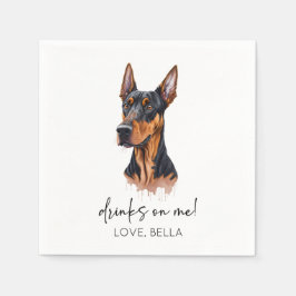 Trinke auf mich! Dobermann Dog Pet Wedding Serviette