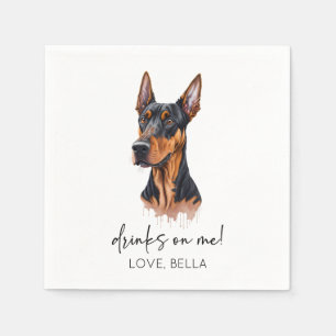 Trinke auf mich! Dobermann Dog Pet Wedding Serviette
