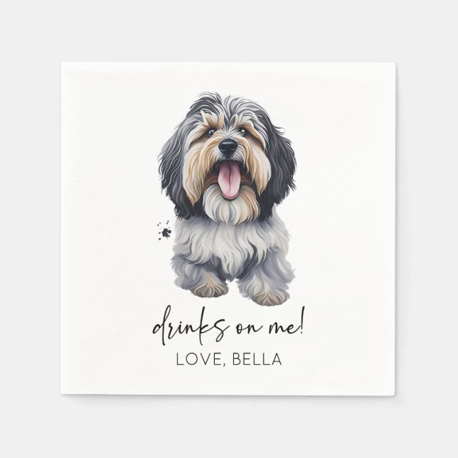 Trinke auf mich! Havanese Dog Wedding Serviette (Vorderseite)