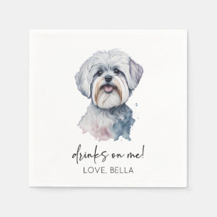 Trinke auf mich! Malteser Hundekuh Serviette
