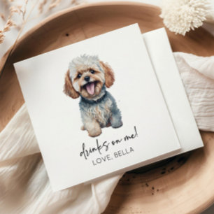 Trinke auf mich! Maltipoo Dog Wedding Serviette