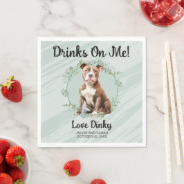 Trinke auf mich! Pitbull Hunde Hochzeitstiefel Serviette