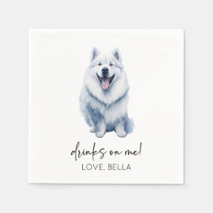 Trinke auf mich! Samoyed Dog Pet Wedding Serviette