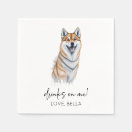 Trinke auf mich! Shiba Inu Dog Pet Wedding Serviette