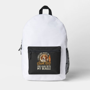 Trinke Bier Beagle Hund Craft Ale Flasche Hopfen Bedruckter Rucksack