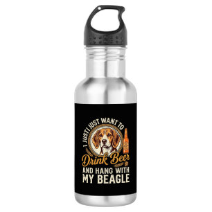 Trinke Bier Beagle Hund Craft Ale Flasche Hopfen Edelstahlflasche