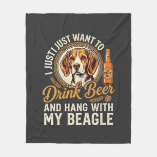 Trinke Bier Beagle Hund Craft Ale Flasche Hopfen Fleecedecke