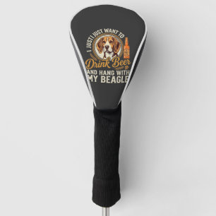 Trinke Bier Beagle Hund Craft Ale Flasche Hopfen Golf Headcover
