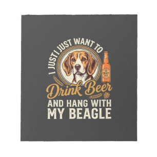 Trinke Bier Beagle Hund Craft Ale Flasche Hopfen Notizblock
