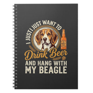 Trinke Bier Beagle Hund Craft Ale Flasche Hopfen Notizblock