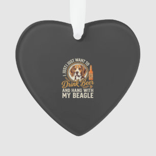 Trinke Bier Beagle Hund Craft Ale Flasche Hopfen Ornament