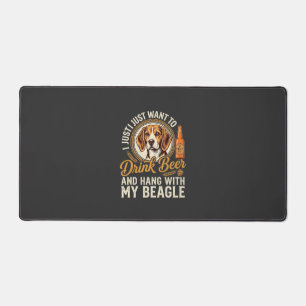 Trinke Bier Beagle Hund Craft Ale Flasche Hopfen Schreibtischunterlage