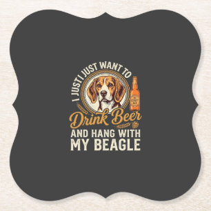 Trinke Bier Beagle Hund Craft Ale Flasche Hopfen Untersetzer