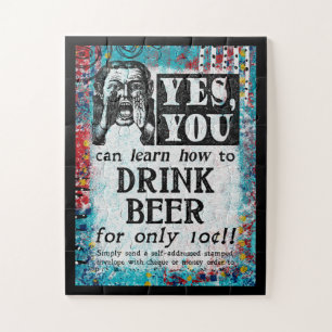 Trinke Bier - Lustige Vintage-Werbung