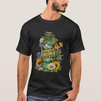 Trinke Dann Wandere Natur Wasserflasche T-Shirt