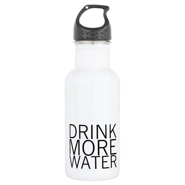Trinke mehr Wasser | Einfach Minimalistisch Edelstahlflasche (Vorderseite)