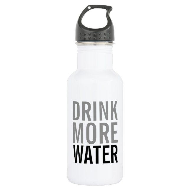 Trinke mehr Wasser | Einfach Minimalistisch Trinkflasche (Vorderseite)