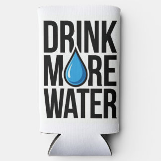 TRINKE MEHR WASSER with a blue drop icon Selters Dosenkühler