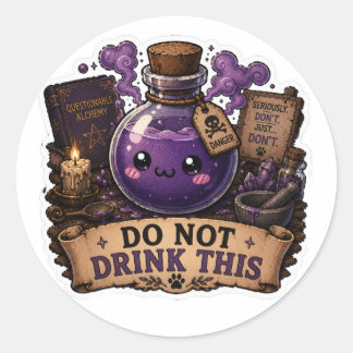 Trinke nicht diesen lustigen Fantasy-Trank Aufkleb Runder Aufkleber