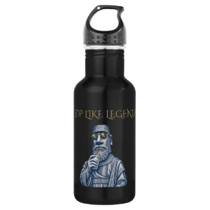 Trinke wie eine Legende Vintage Art Schwarze Wasse Edelstahlflasche