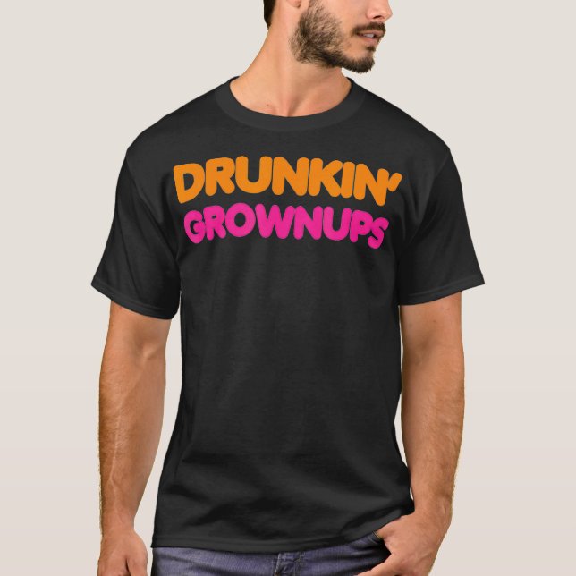 Trinken betrunkene Erwachsene Ehefrau Männer Fraue T-Shirt (Vorderseite)