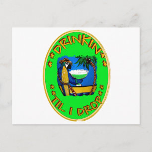 TRINKEN BIS ICH UMFALLE POSTKARTE