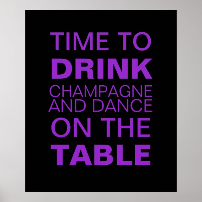 Trinken Champagner Party Poster in Lila (Vorne)