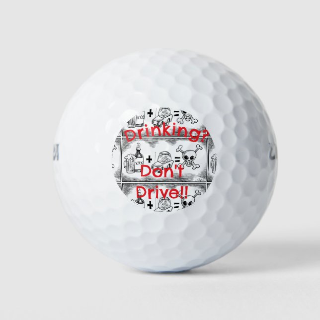 "Trinken? Fahre nicht! Golfbälle (Vorderseite)