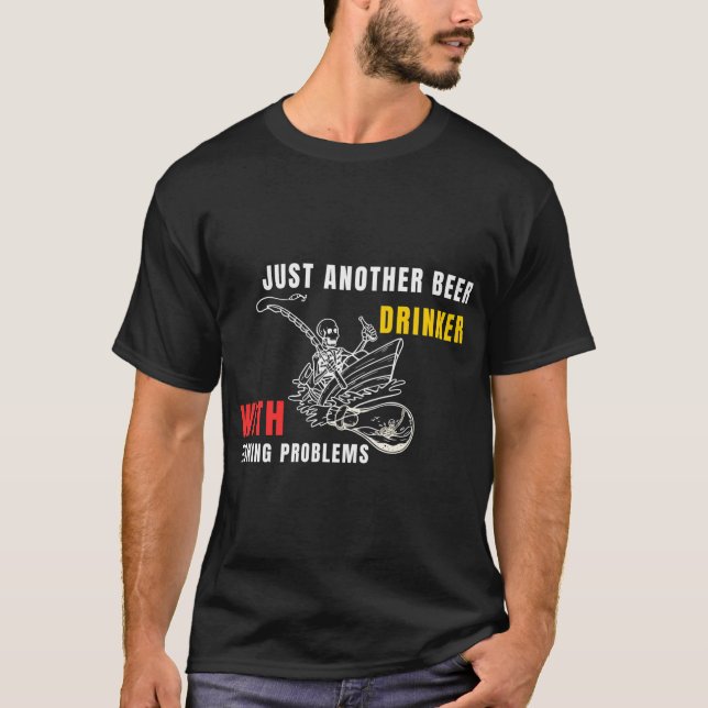 Trinken & Fischen T-Shirt (Vorderseite)