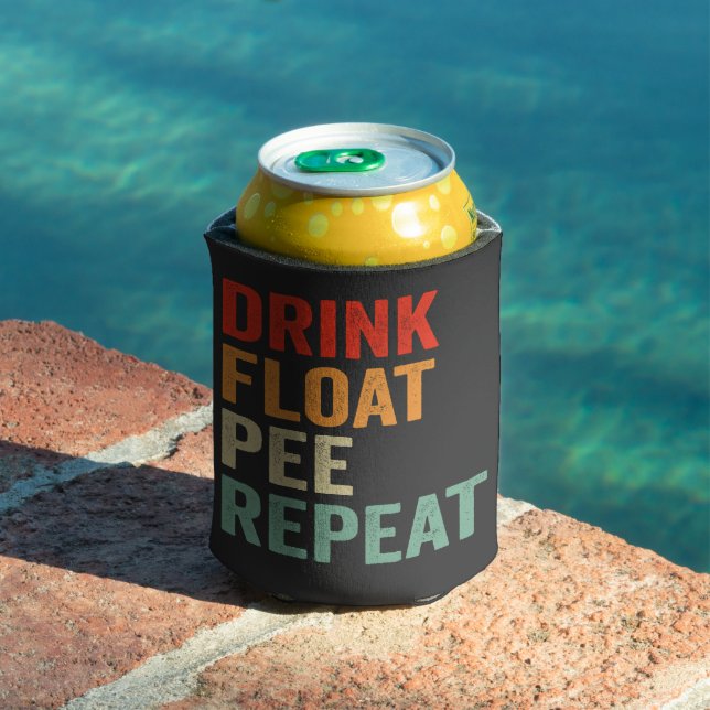 Trinken Float Pee Wiederholen Funny Kanufahren Pad Dosenkühler (In Situ Pool)